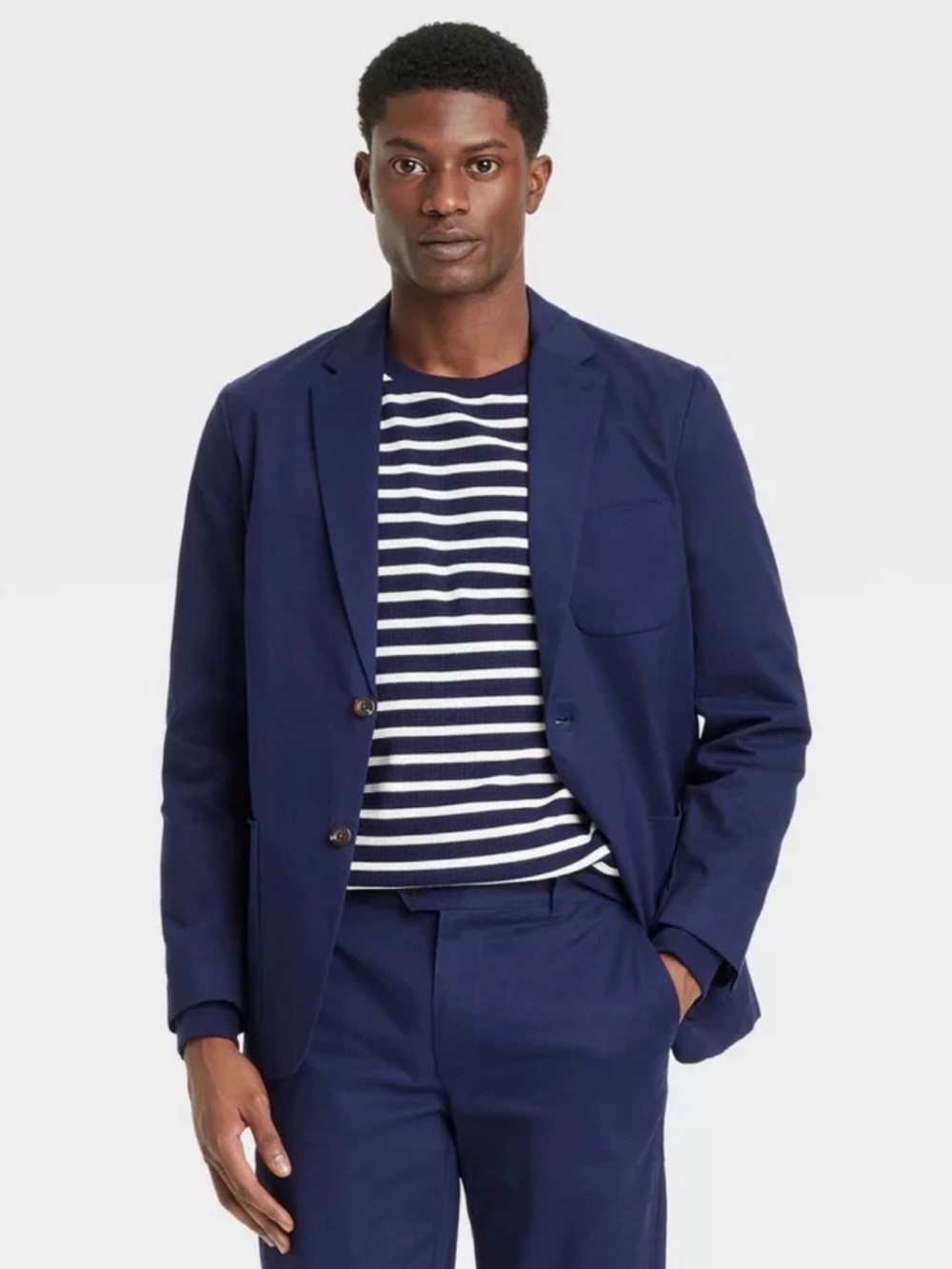 Houston White Men's Navy Blue Casual Fit Blazer with Pockets Size XL